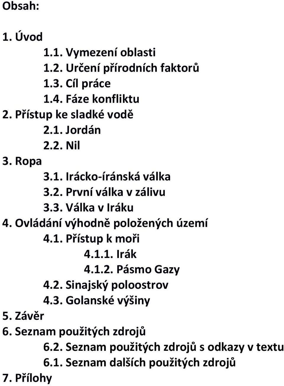 Ovládání výhodně položených území 4.1. Přístup k moři 4.1.1. Irák 4.1.2. Pásmo Gazy 4.2. Sinajský poloostrov 4.3.