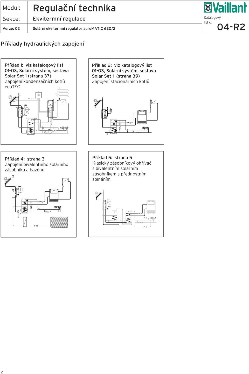 Set (strana 39) Zapojení stacionárních kotlů Příklad 4: strana 3 Zapojení bivalentního solárního zásobníku a
