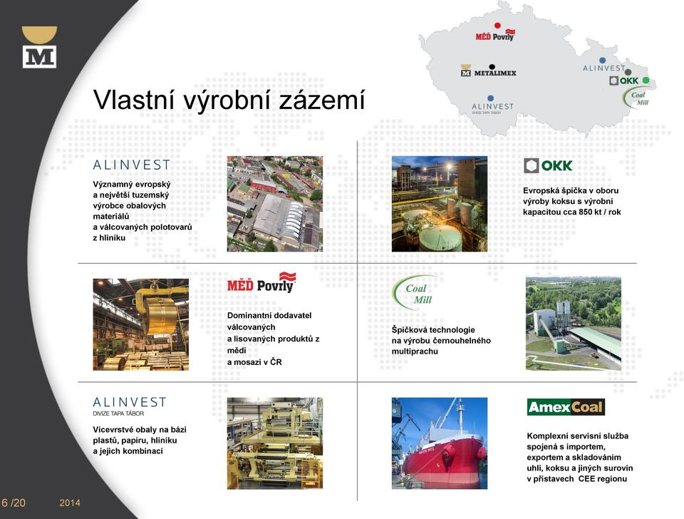 mosazi v ČR Špičková technologie na výrobu černouhelného multiprachu Vícevrstvé obaly na bázi plastů, papíru, hliníku a jejich