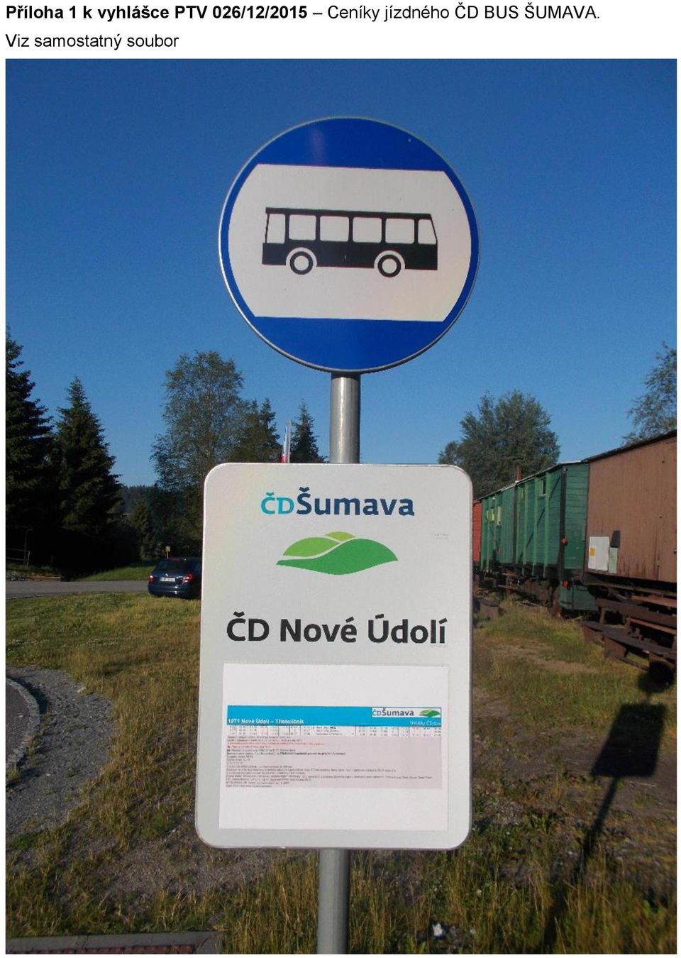 jízdného ČD BUS ŠUMAVA.