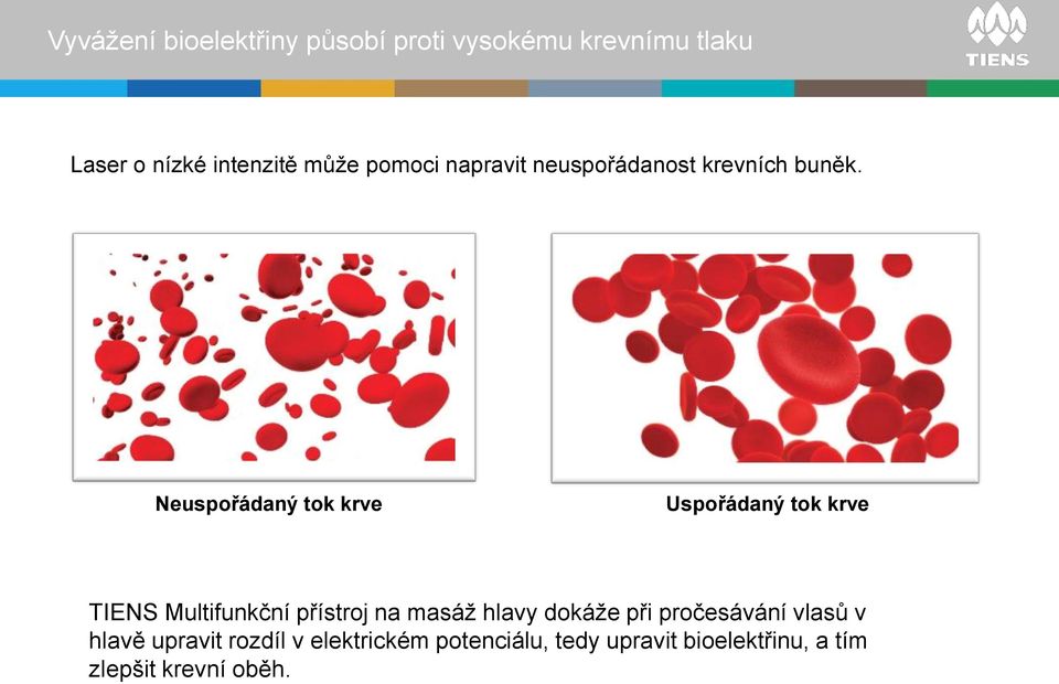 Neuspořádaný tok krve Uspořádaný tok krve TIENS Multifunkční přístroj na masáž hlavy