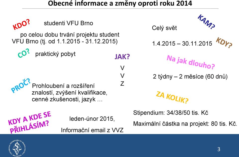 2015) praktický pobyt Prohloubení a rozšíření znalostí, zvýšení kvalifikace, cenné zkušenosti, jazyk