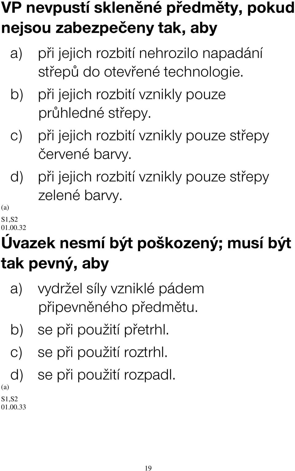 d) při jejich rozbití vznikly pouze střepy zelené barvy. 01.00.