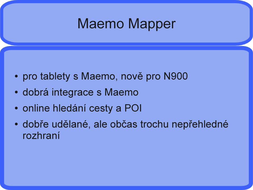 online hledání cesty a POI dobře