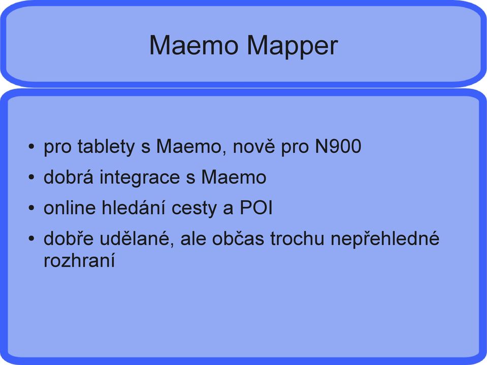 online hledání cesty a POI dobře