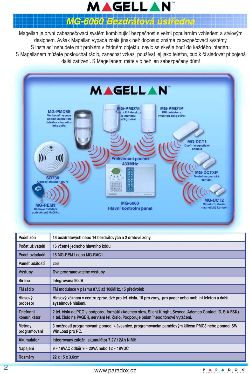 S Magellanem můžete poslouchat rádio, zanechat vzkaz, používat jej jako telefon, budík či sledovat připojená další zařízení. S Magellanem máte víc než jen zabezpečený dům!