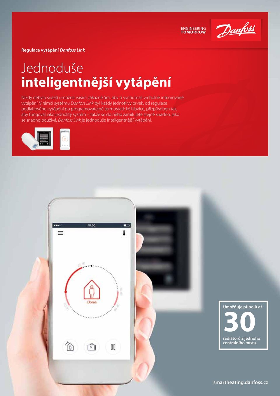 V rámci systému Danfoss Link byl každý jednotlivý prvek, od regulace podlahového vytápění po programovatelné termostatické hlavice,