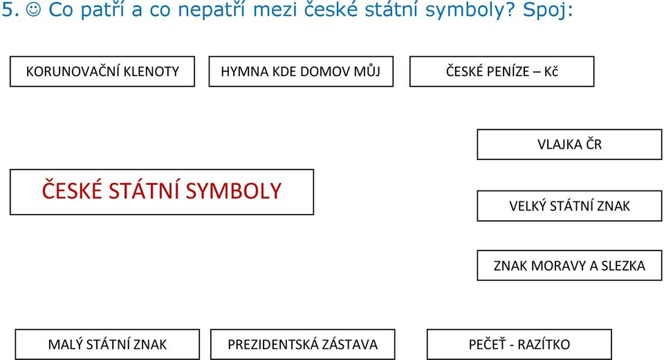 Kč VLAJKA ČR ČESKÉ STÁTNÍ SYMBOLY VELKÝ STÁTNÍ ZNAK ZNAK