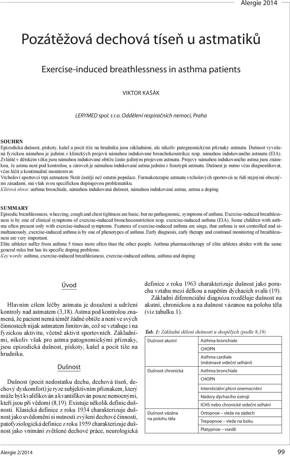Zvláště v dětském věku jsou námahou indukované obtíže často jediným projevem astmatu.