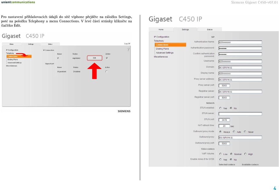 na položku Telephony a menu Connections.