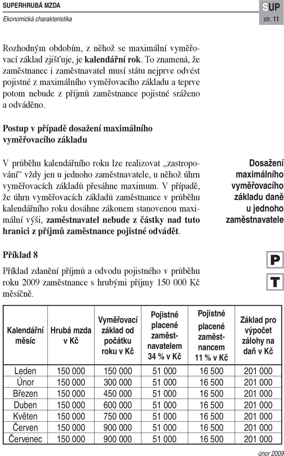 Postup v případě dosažení maximálního vyměřovacího základu V průběhu kalendářního roku lze realizovat zastropování vždy jen u jednoho zaměstnavatele, u něhož úhrn vyměřovacích základů přesáhne