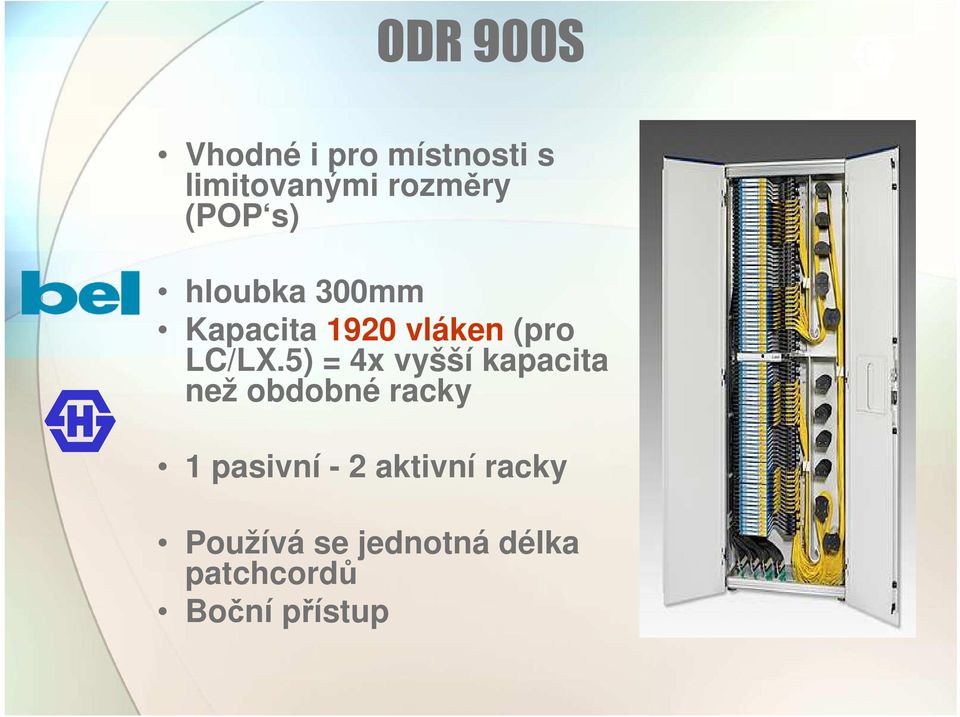 5) = 4x vyšší kapacita než obdobné racky 1 pasivní - 2