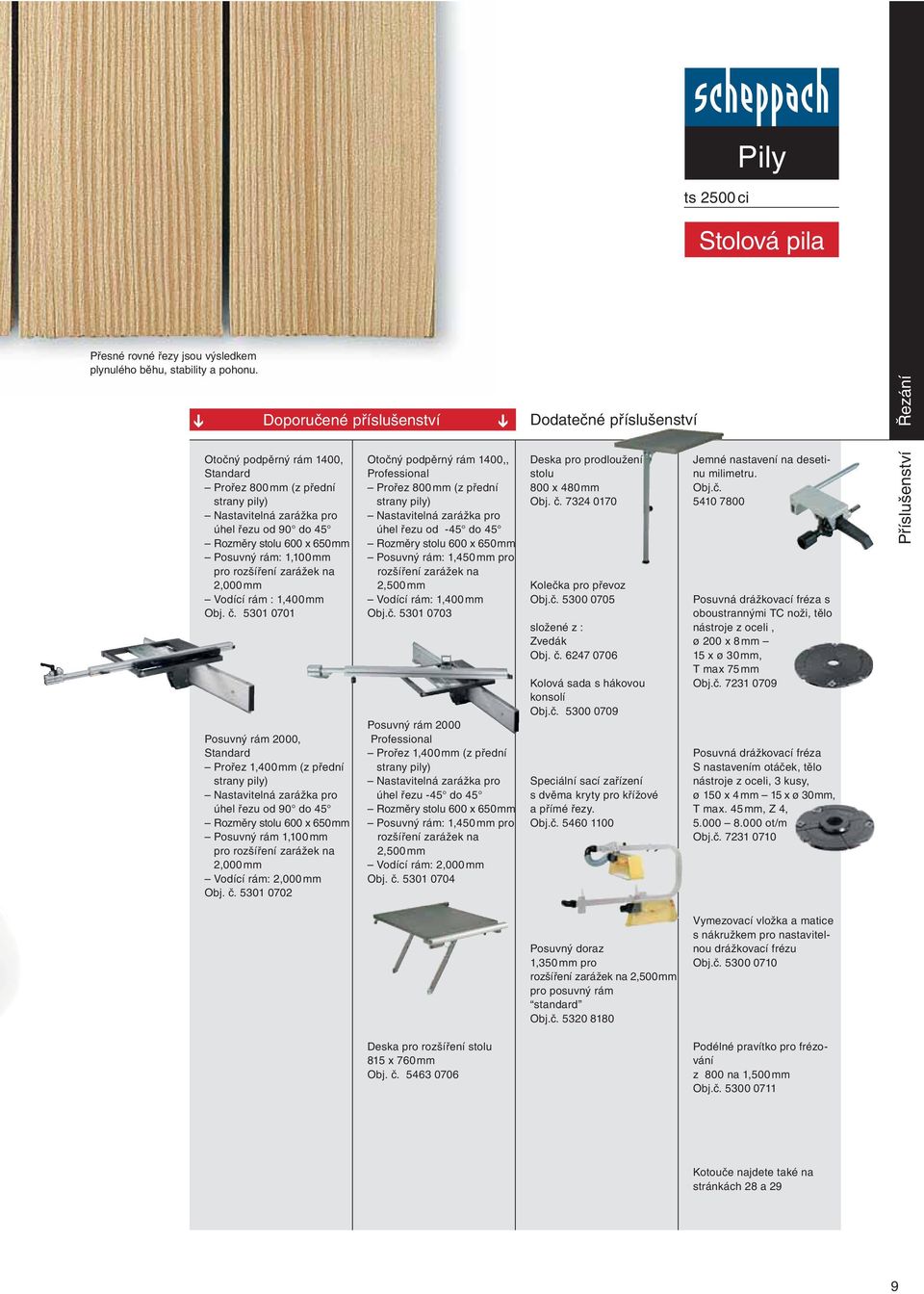 rozšíření zarážek na 2,000 mm Vodící rám : 1,400 mm Obj. č.