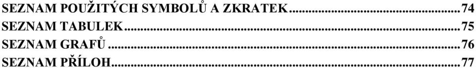 .. 74 SEZNAM TABULEK.