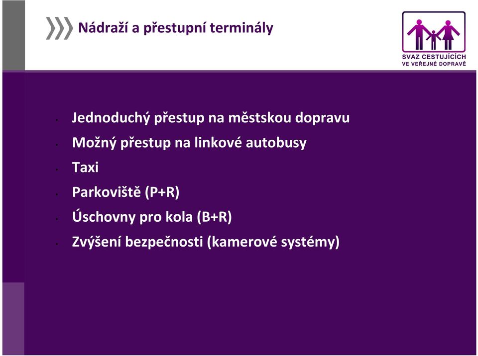 linkové autobusy Taxi Parkoviště(P+R) Úschovny