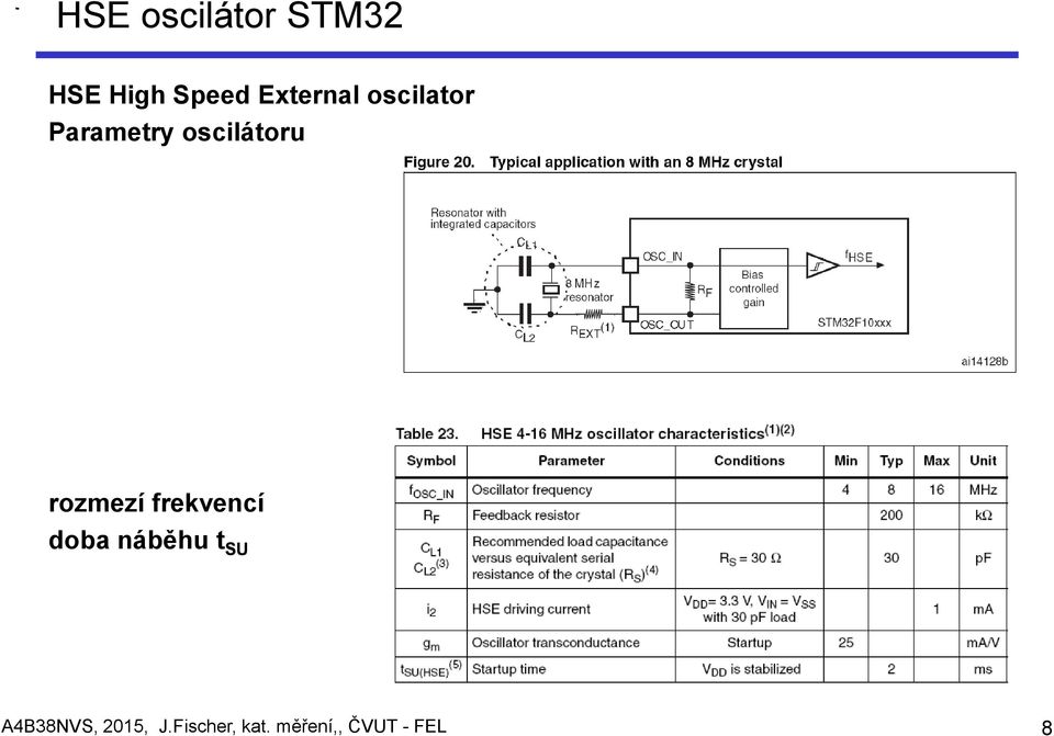 oscilator Parametry
