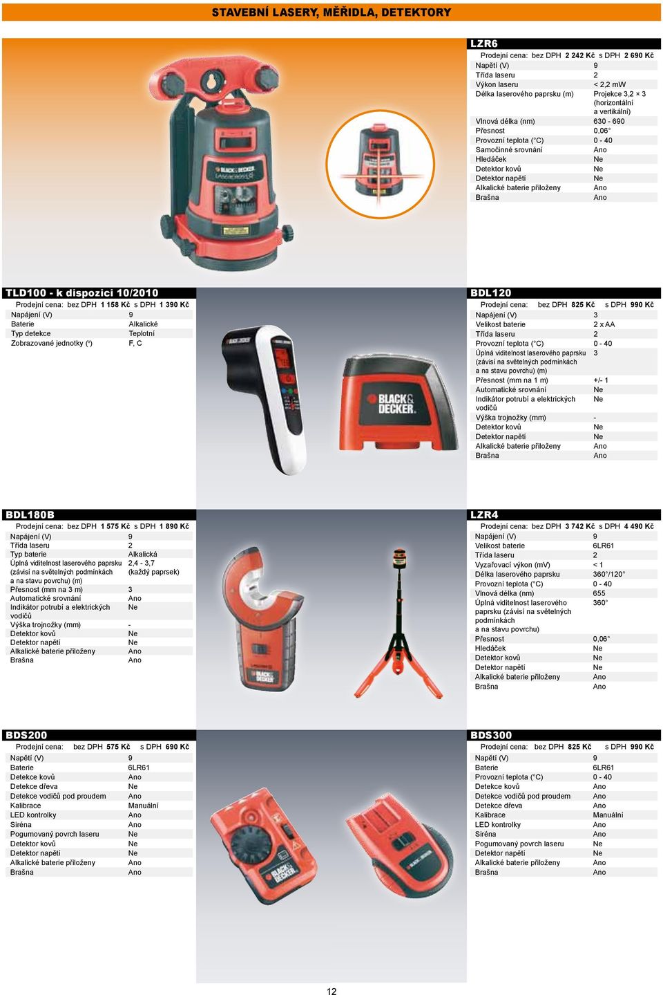 1 390 Kč (V) 9 Baterie Alkalické Typ detekce Teplotní Zobrazované jednotky ( o ) F, C BDL120 : 825 Kč s DPH 990 Kč (V) 3 Velikost baterie 2 x AA Třída laseru 2 Provozní teplota ( C) 0-40 Úplná