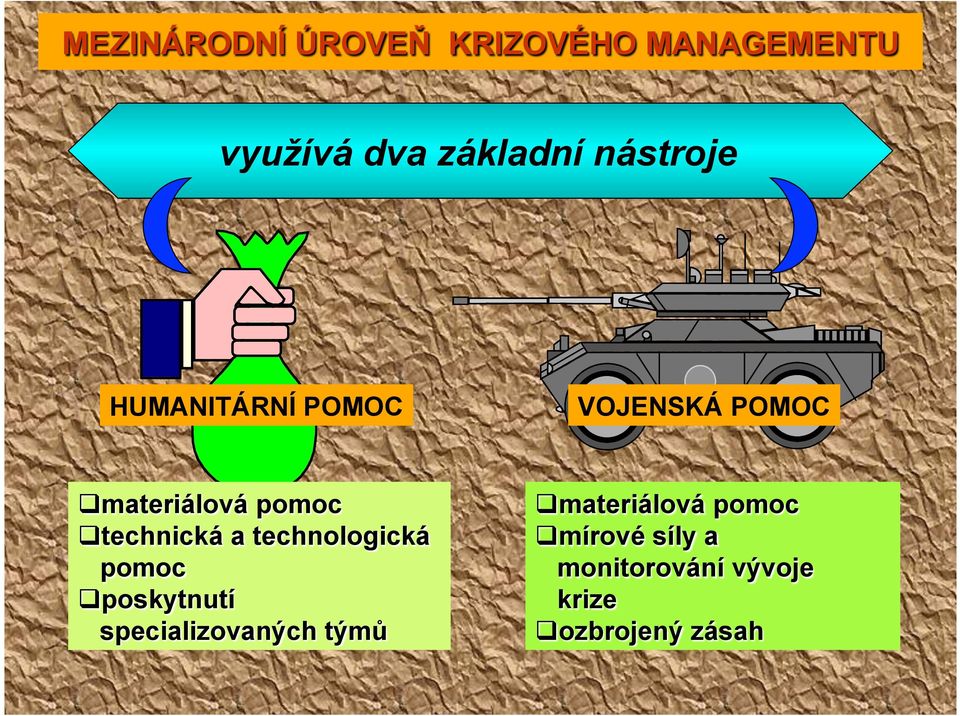 technická a technologická pomoc poskytnutí specializovaných týmů