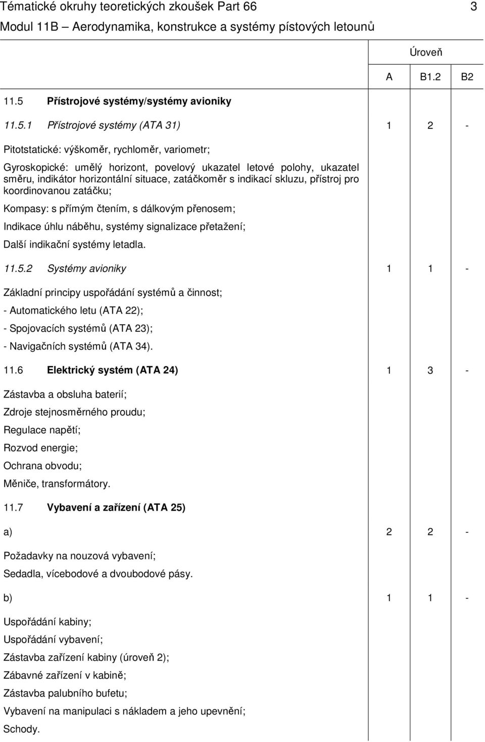 1 Přístrojové systémy (ATA 31) 1 2 - Pitotstatické: výškoměr, rychloměr, variometr; Gyroskopické: umělý horizont, povelový ukazatel letové polohy, ukazatel směru, indikátor horizontální situace,