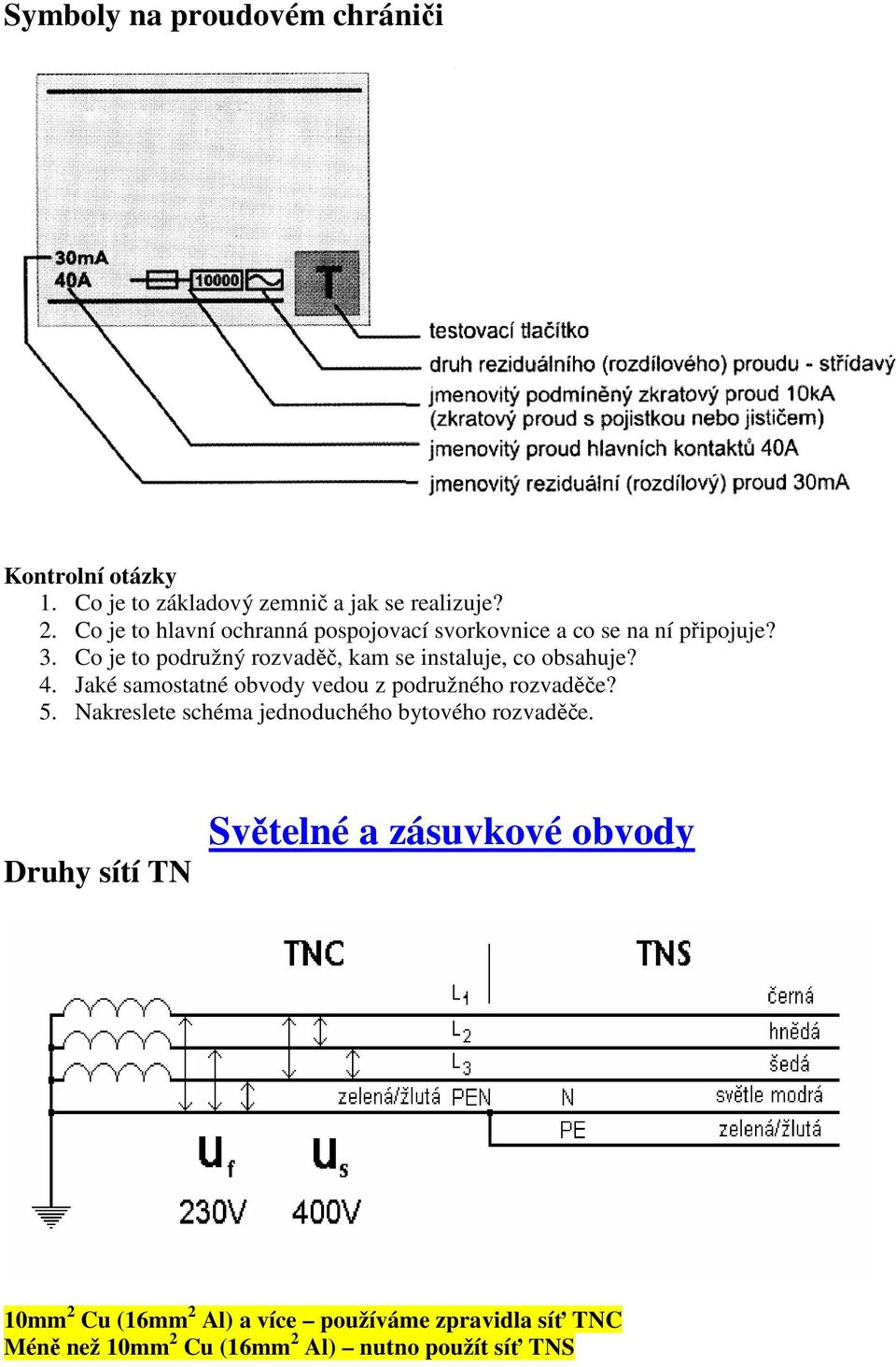 Co je to podružný rozvaděč, kam se instaluje, co obsahuje? 4. Jaké samostatné obvody vedou z podružného rozvaděče? 5.