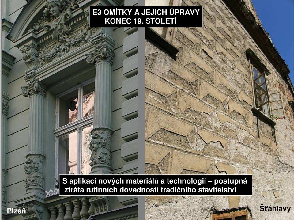 materiálů a technologií postupná