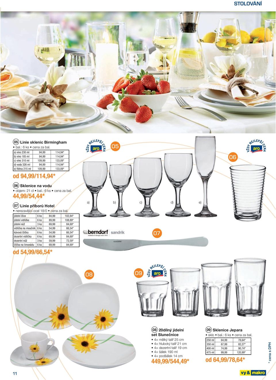 bal.: 6 ks cena za bal. 44,99 /54,44 * 07 Linie příborů Hotel nerezavějící ocel 18/0 cena za bal.