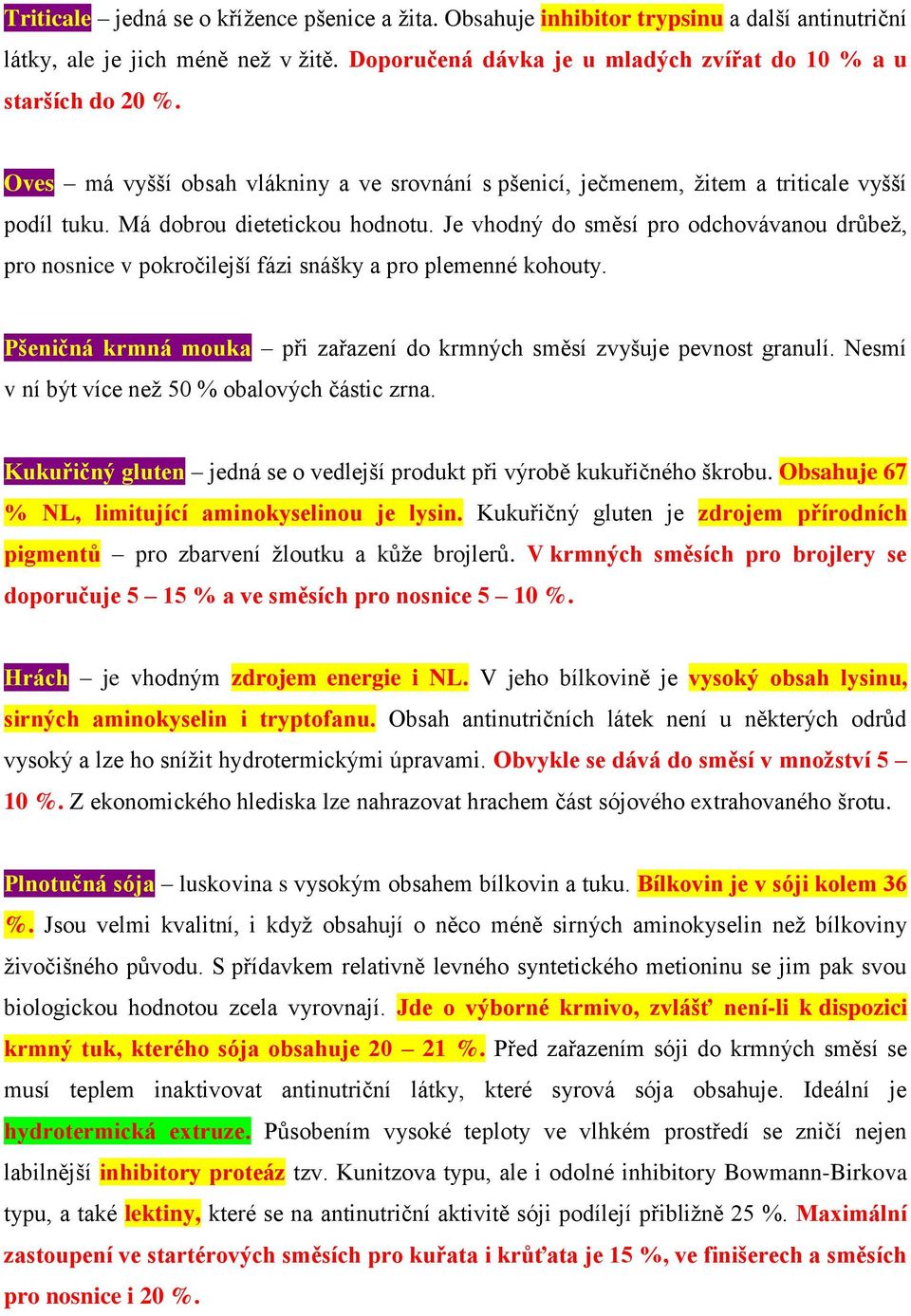 Je vhodný do směsí pro odchovávanou drůbež, pro nosnice v pokročilejší fázi snášky a pro plemenné kohouty. Pšeničná krmná mouka při zařazení do krmných směsí zvyšuje pevnost granulí.