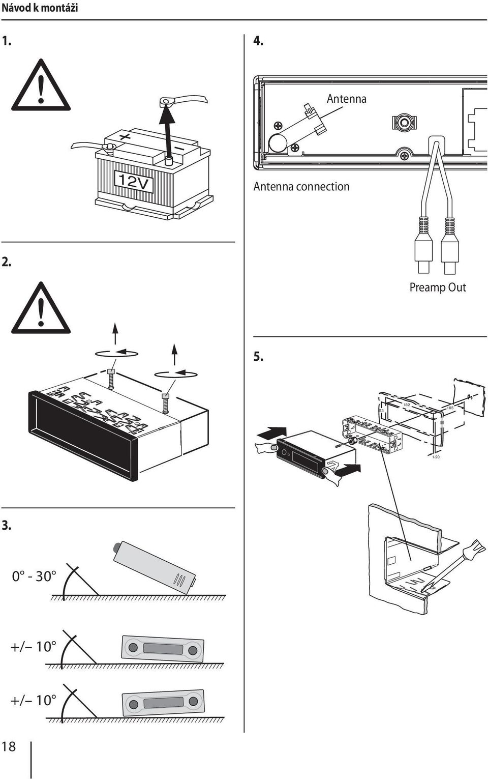 connection 2. Preamp Out 5.