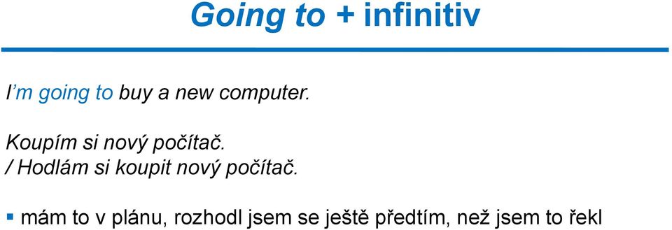 / Hodlám si koupit nový počítač.