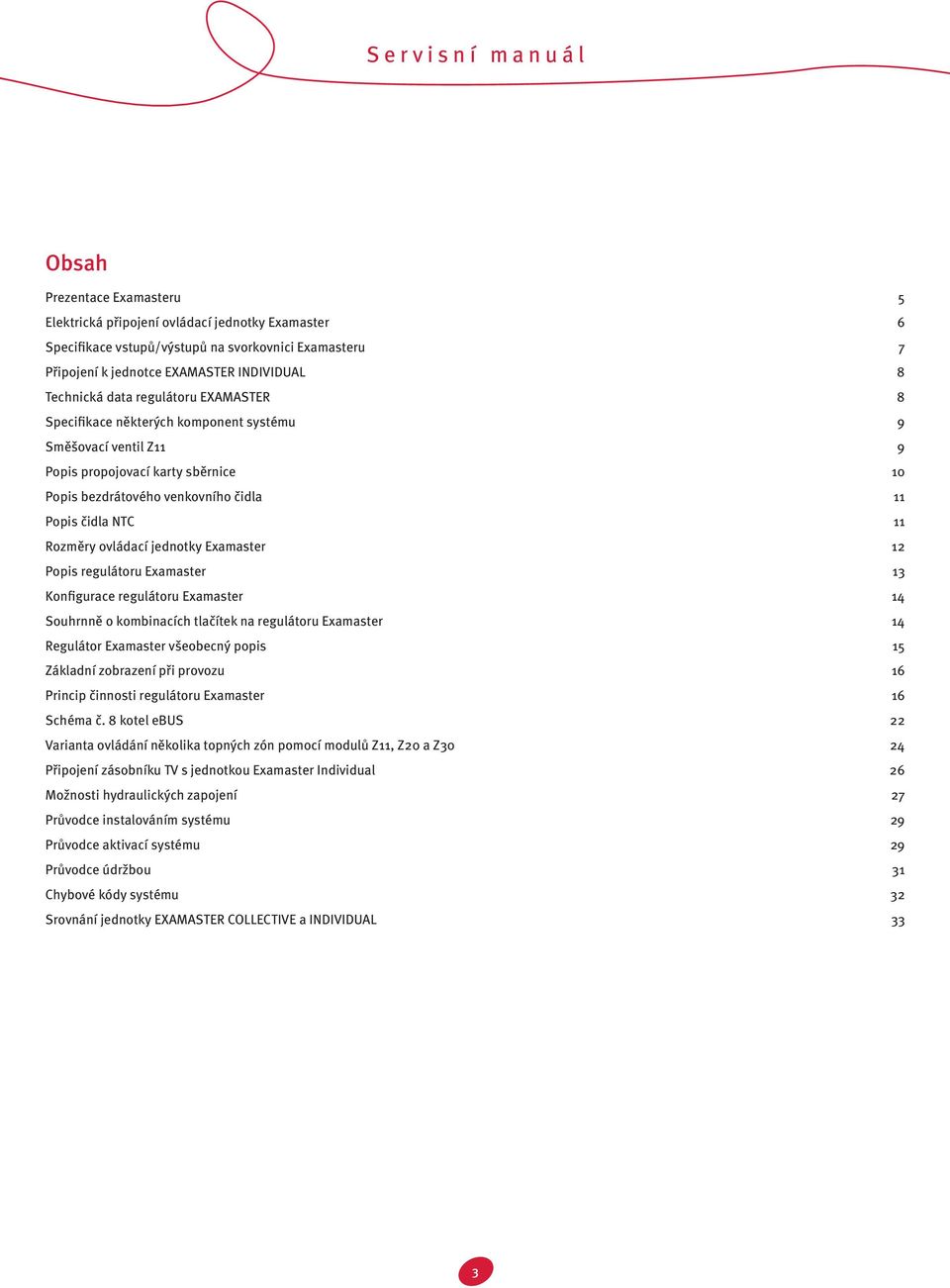 Examaster Popis regulátoru Examaster 3 Konfigurace regulátoru Examaster 4 Souhrnně o kombinacích tlačítek na regulátoru Examaster 4 Regulátor Examaster všeobecný popis 5 Základní zobrazení při