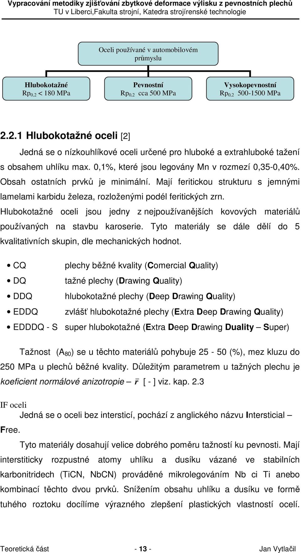 Hlubokotažné oceli jsou jedny z nejpoužívanějších kovových materiálů používaných na stavbu karoserie. Tyto materiály se dále dělí do 5 kvalitativních skupin, dle mechanických hodnot.