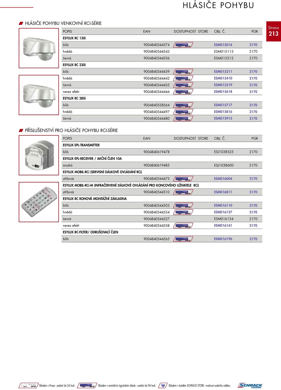 ESYLUX EPL-TRANSMITTER 9004840619478 ESYLUX EPL-RECEIVER / AKČNÍ ČLEN 10A modrá 9004840619485 ESYLUX MOBIL-RCi (SERVISNÍ DÁLKOVÉ OVLÁDÁNÍ RCi) 9004840544473 ESYLUX MOBIL-RCi-M (INFRAČERVENÉ DÁLKOVÉ