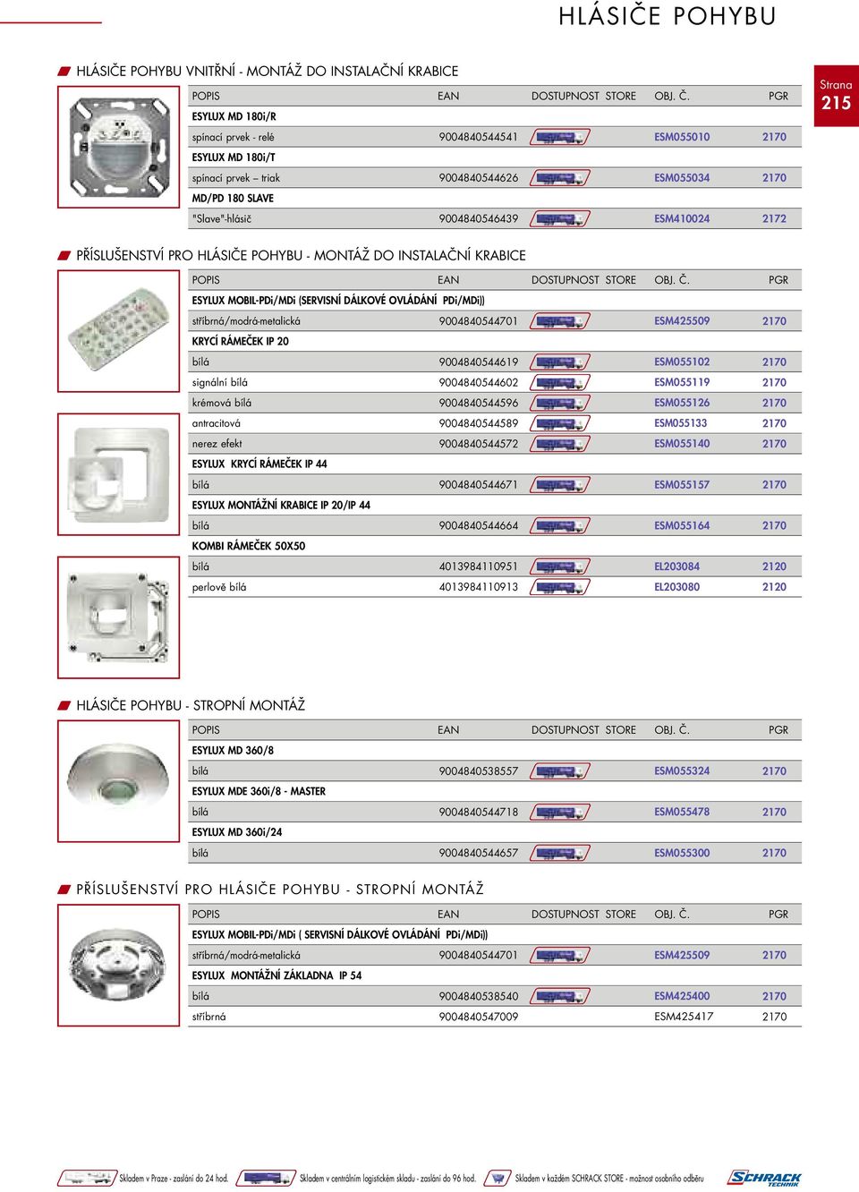 9004840544701 ESM425509 KRYCÍ RÁMEČEK IP 20 9004840544619 ESM055102 signální 9004840544602 ESM055119 krémová 9004840544596 ESM055126 antracitová 9004840544589 ESM055133 9004840544572 ESM055140 ESYLUX