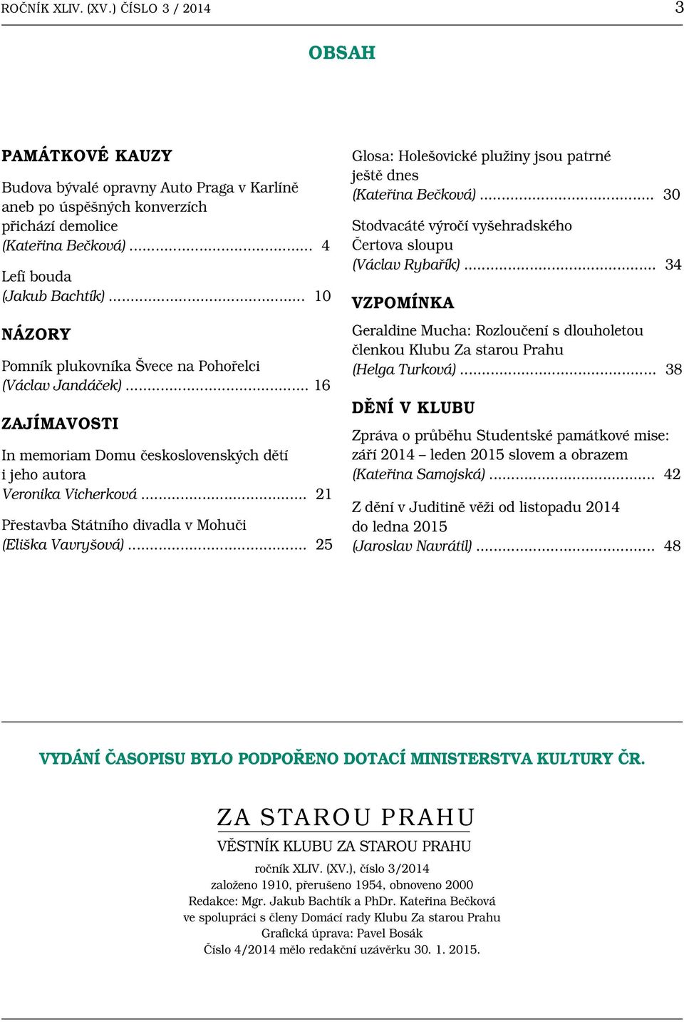 .. 21 Přestavba Státního divadla v Mohuči (Eliška Vavryšová)... 25 Glosa: Holešovické plužiny jsou patrné ještě dnes (Kateřina Bečková).