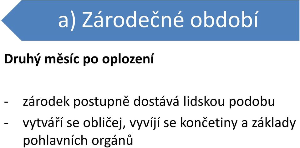 lidskou podobu - vytváří se obličej,