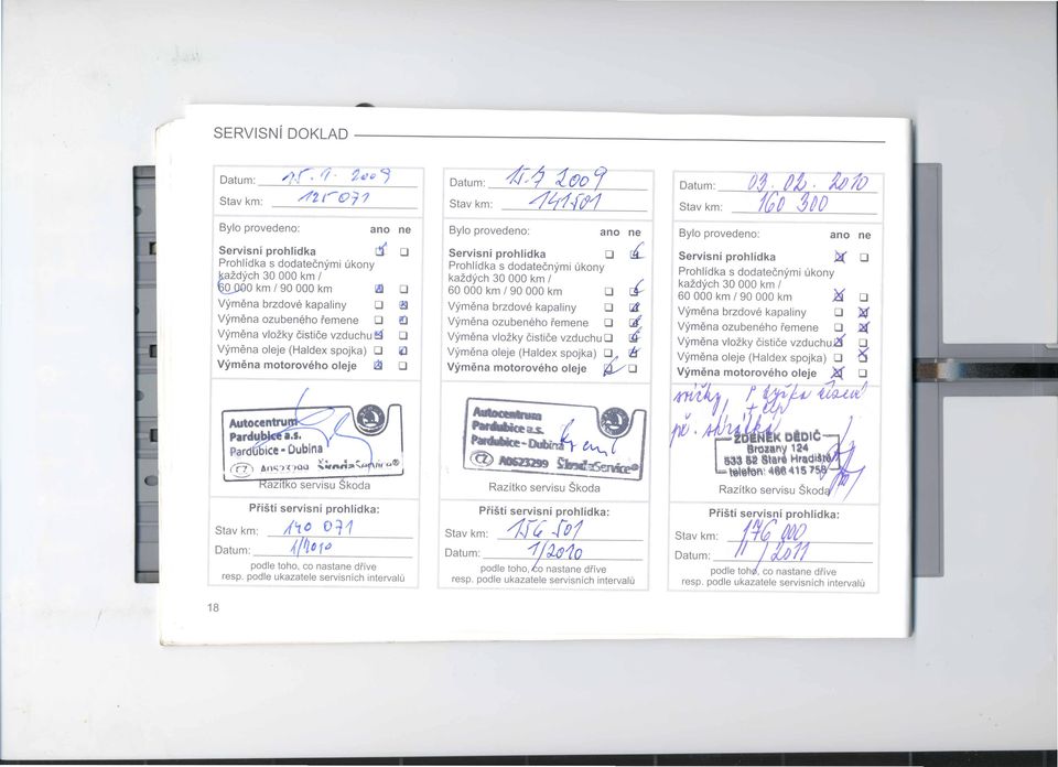 !t 0 Vymena vlozky cistice vzduchu 0 Vymena oleje (Haldex spojka) 0 III Vymena oleje (Haldex spojka) Vymlma motoroveho oleje ~ 0 Vymena motoroveho oleje pod Ie toho, co nastane drive resp.