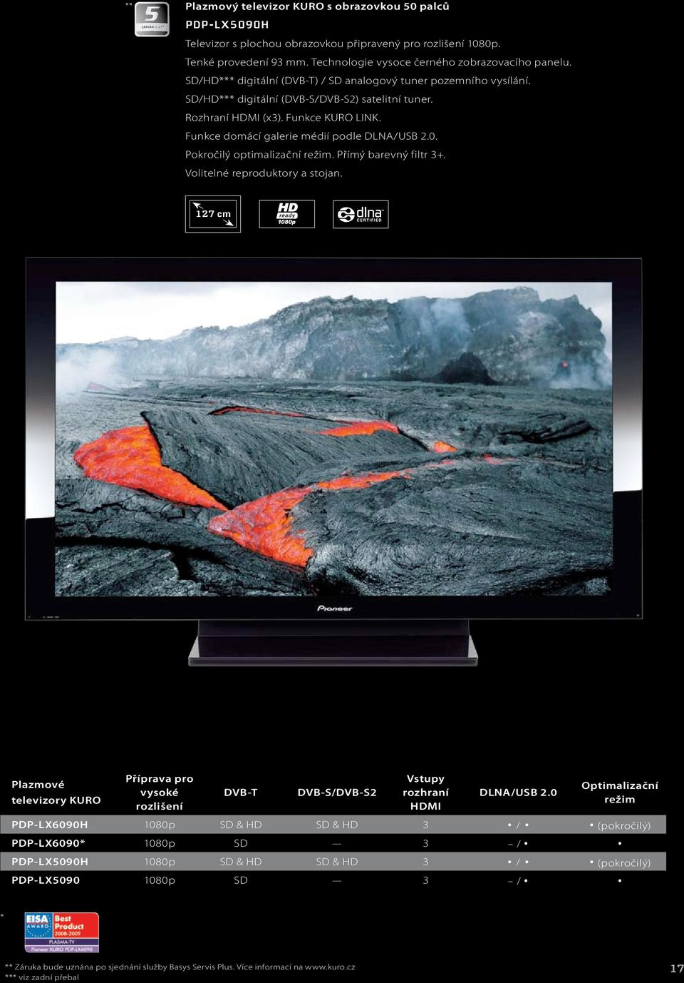 Funkce domácí galerie médií podle DLNA/USB 2.0. Pokročilý optimalizační režim. Přímý barevný filtr 3+. Volitelné reproduktory a stojan.