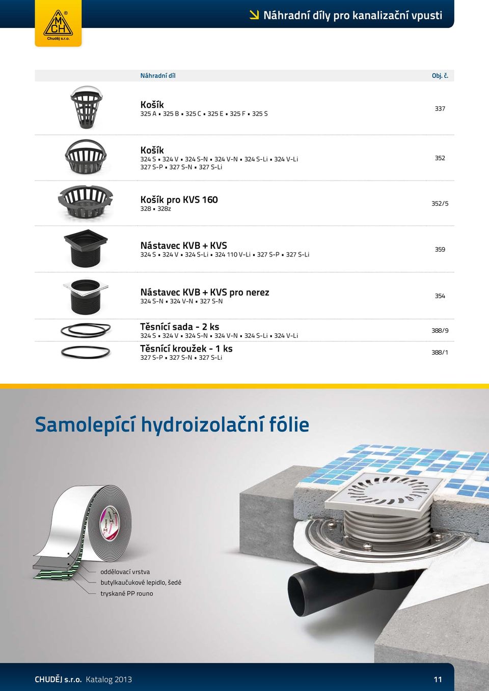 328z 352/5 Nástavec KVB + KVS 324 S 324 V 324 S-Li 324 110 V-Li 327 S-P 327 S-Li 359 Nástavec KVB + KVS pro nerez 324 S-N 324 V-N 327 S-N 354 Těsnící