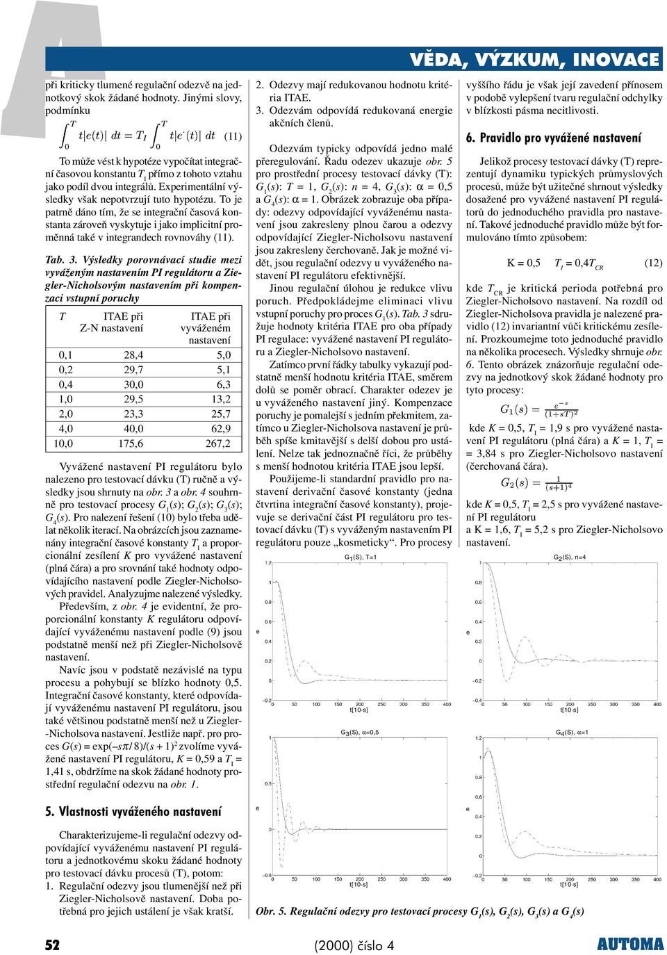 To j patrnì dáno tím, ž s intgraèní èasová konstanta zárovò vyskytuj i jako implicitní promìnná také v intgrandch rovnováhy (11). Tab. 3.