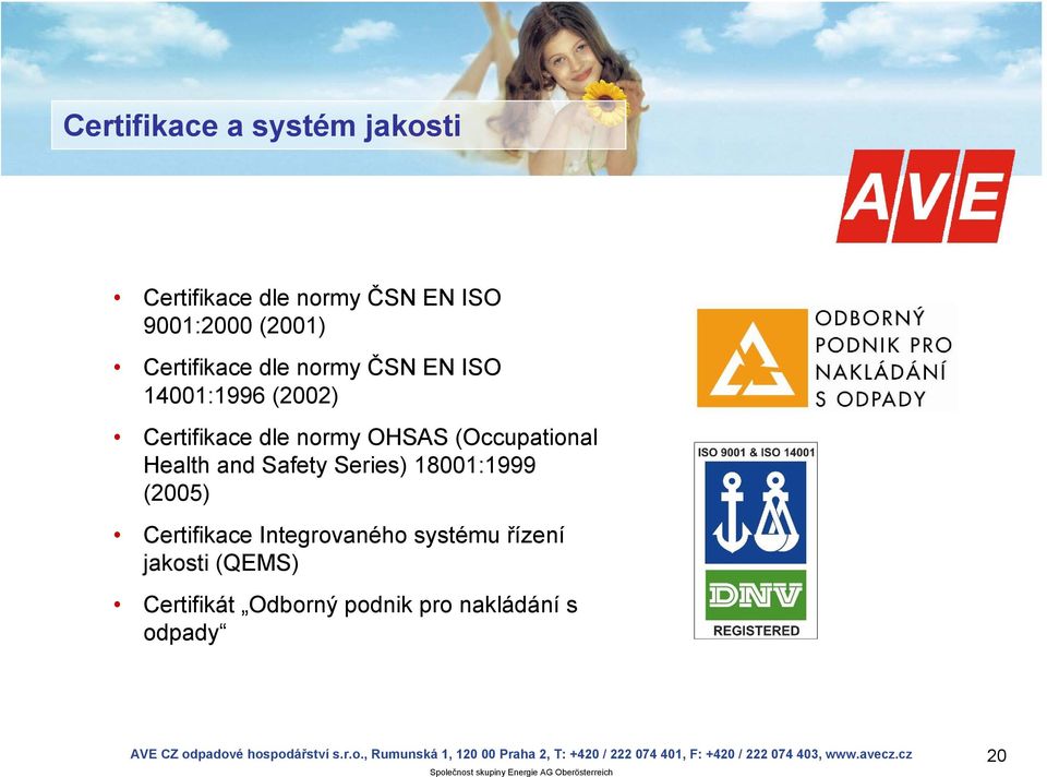 (Occupational Health and Safety Series) 18001:1999 (2005) Certifikace