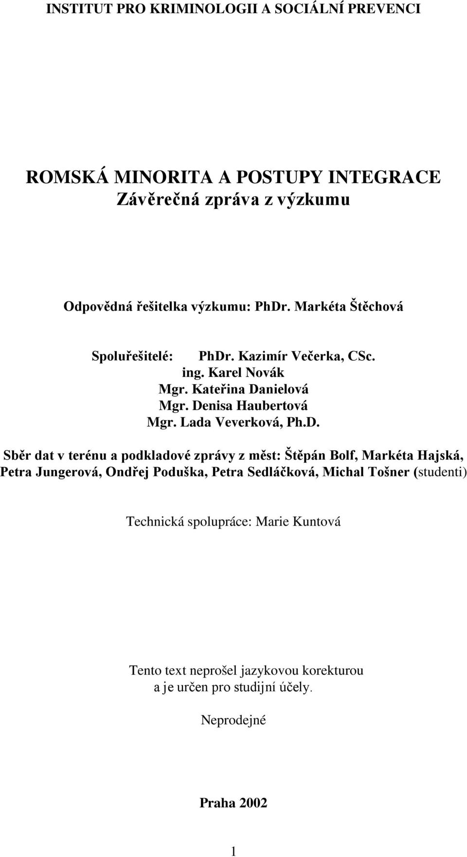 Lada Veverková, Ph.D.