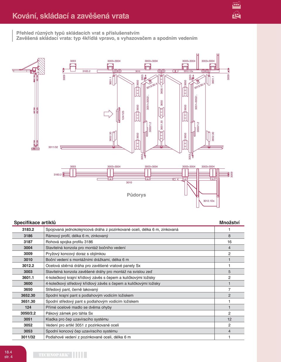 2 3009 3010 Půdorys 3012.1x Specifikace artiklů Množství 3183.