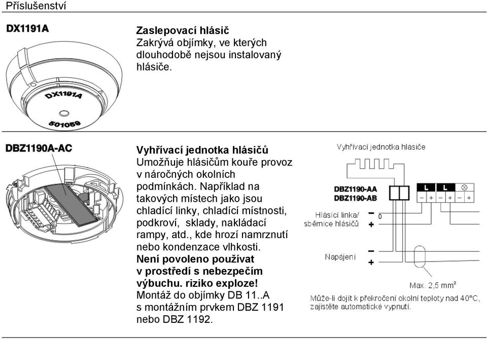 Například na takových místech jako jsou chladící linky, chladící místnosti, podkroví, sklady, nakládací rampy, atd.