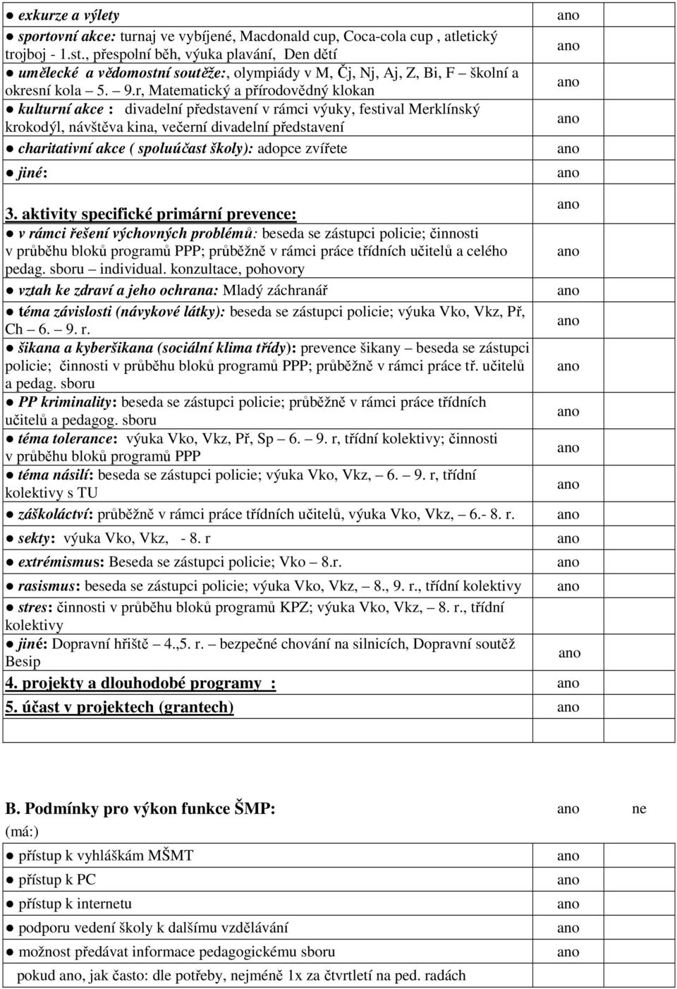 r, Matematický a přírodovědný klokan kulturní akce : divadelní představení v rámci výuky, festival Merklínský krokodýl, návštěva kina, večerní divadelní představení charitativní akce ( spoluúčast