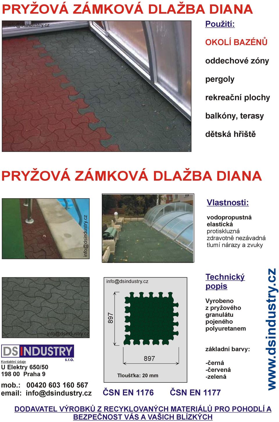 rekreační plochy balkóny, terasy dětská hřiště PRYŽOVÁ ZÁMKOVÁ