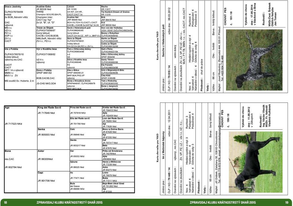 "D" BCH-YU,TCH-YU,CACT,r.CACT Ava výborná CACIB,,r.CACIB 3x,IUO"Ap",IA,IIA JRP 88530 Nkd MŠ-I.c. Trixie ze Štípek Nord z Vtelenských polí Don von der Holledau VZ-I.c. ČLP/KO/73056/07 ČLP/KO66245/95 (VDH 183/87.