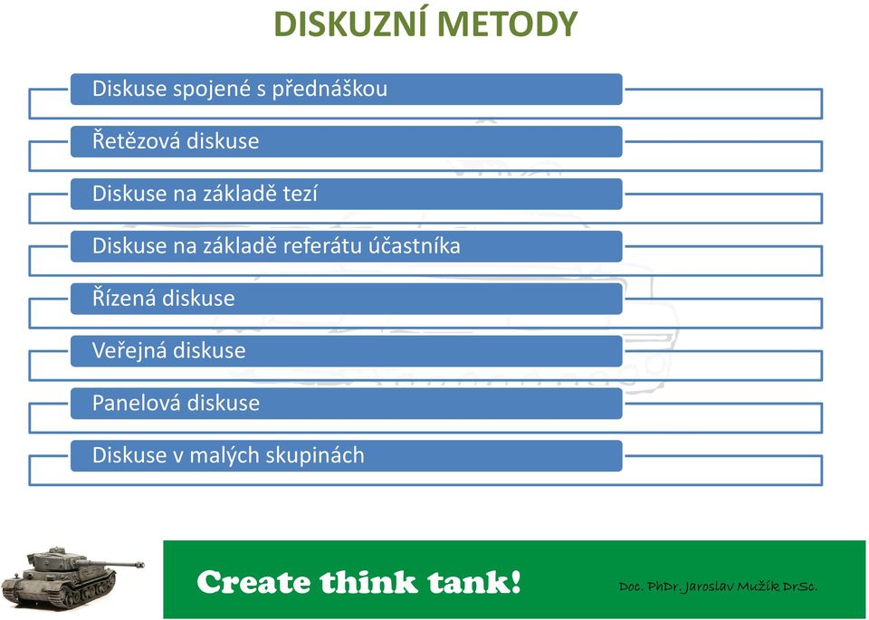 na základě referátu účastníka Řízená diskuse