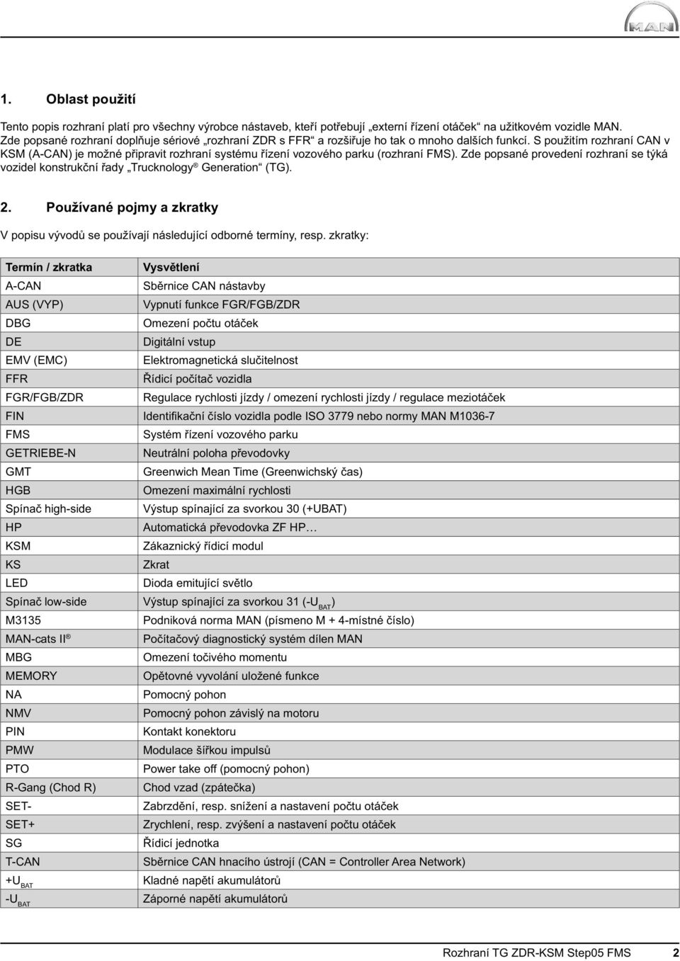 S použitím rozhraní CAN v KSM (A-CAN) je možné připravit rozhraní systému řízení vozového parku (rozhraní FMS).