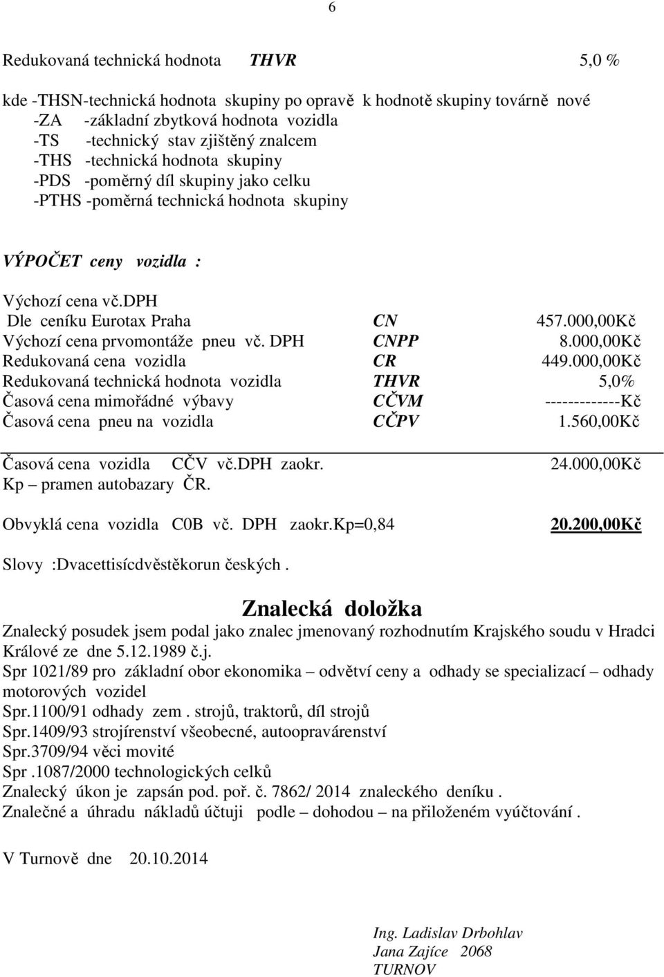 000,00Kč Výchozí cena prvomontáže pneu vč. DPH CNPP 8.000,00 Kč Redukovaná cena vozidla CR 449.