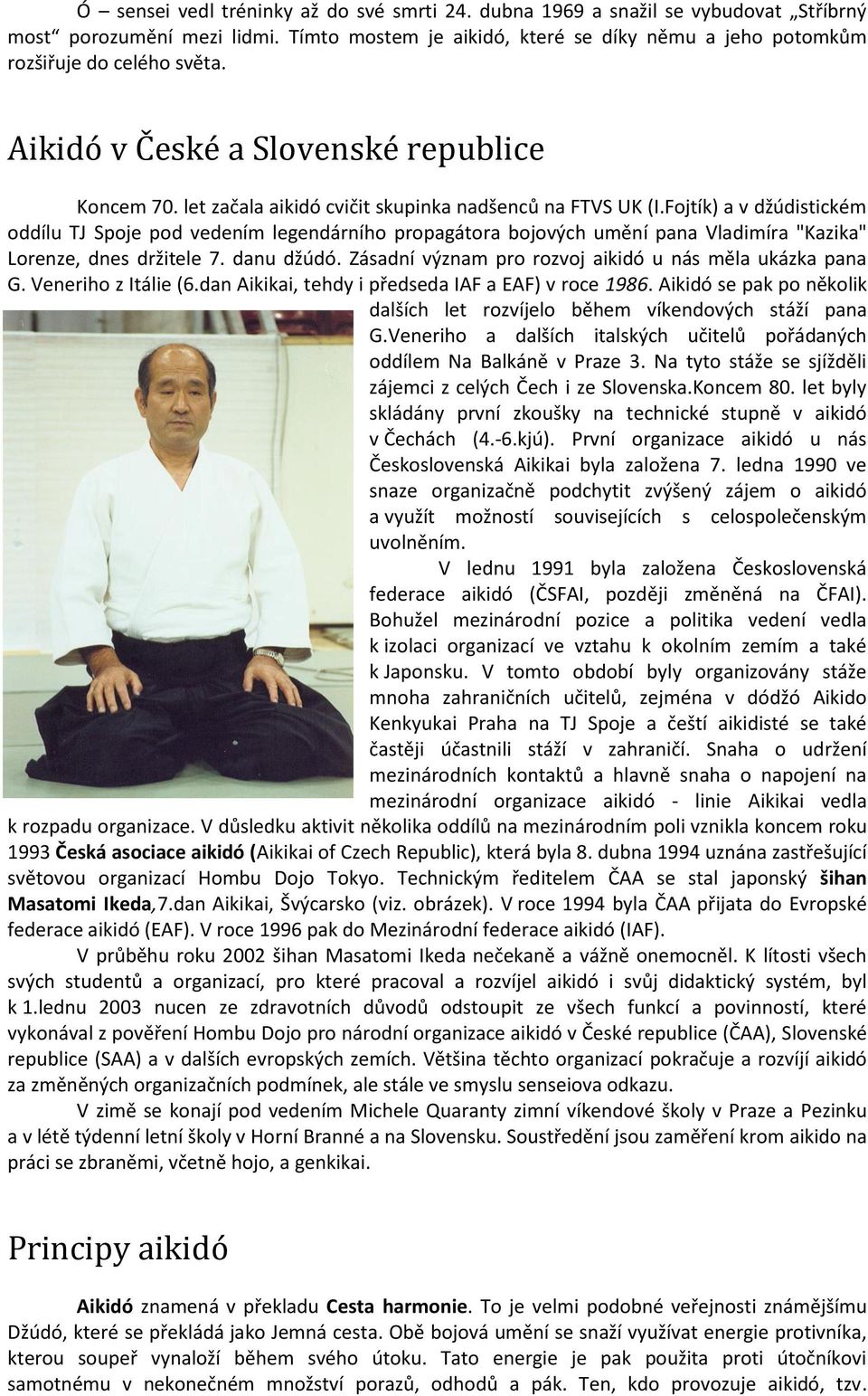 AIKIDÓ. Základní kapitoly. Aikido Ikeda Dojo Praha - PDF Free Download